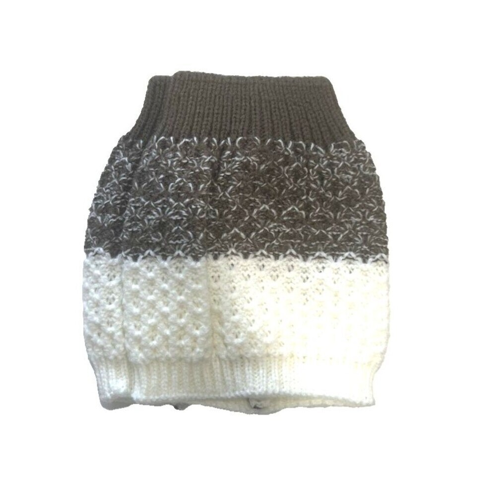 NEW Boot Cuff  Ivory/brown 2 tone Winter Warm Short Boot Cable Knit Legging